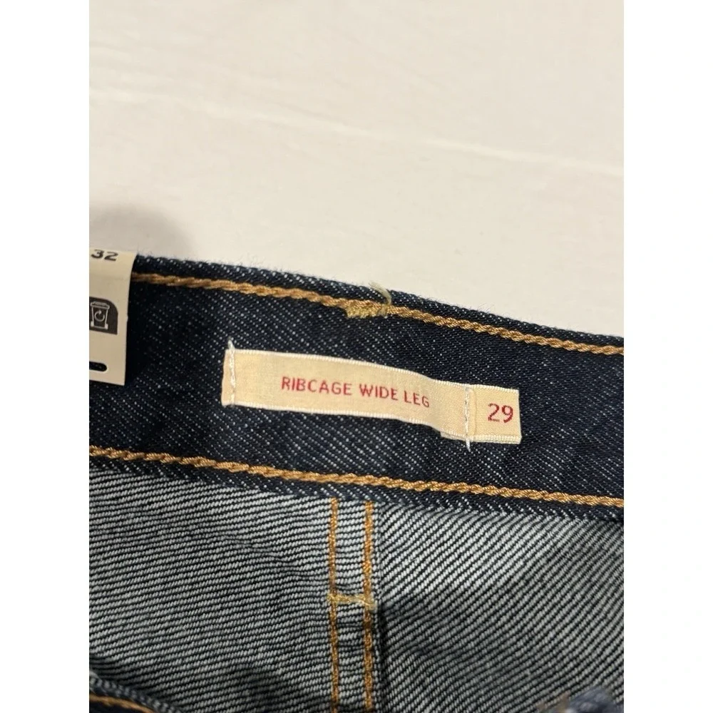 NWT Levi's Ribcage Wide Leg Jeans Super High Rise Blue Women's 29x32